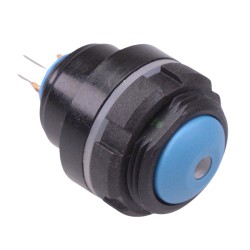 Red LED Blue 16mm Round Latching Push Button Switch IP67 IZPR1S412L0S 