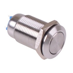 On-Off Latching 12mm Flat Push Button Switch Stainless Steel IP65 On-Off Latching 12mm Flat Push Button Switch Stainless Steel IP65
