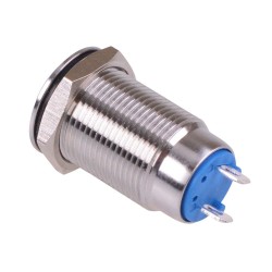 On-Off Latching 12mm Flat Push Button Switch Stainless Steel IP65 On-Off Latching 12mm Flat Push Button Switch Stainless Steel IP65