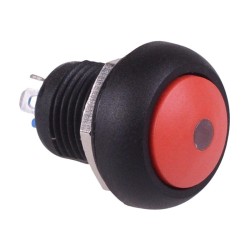 Red On-Off Latching 12mm Yellow LED Push Button Switch IP65 SPST