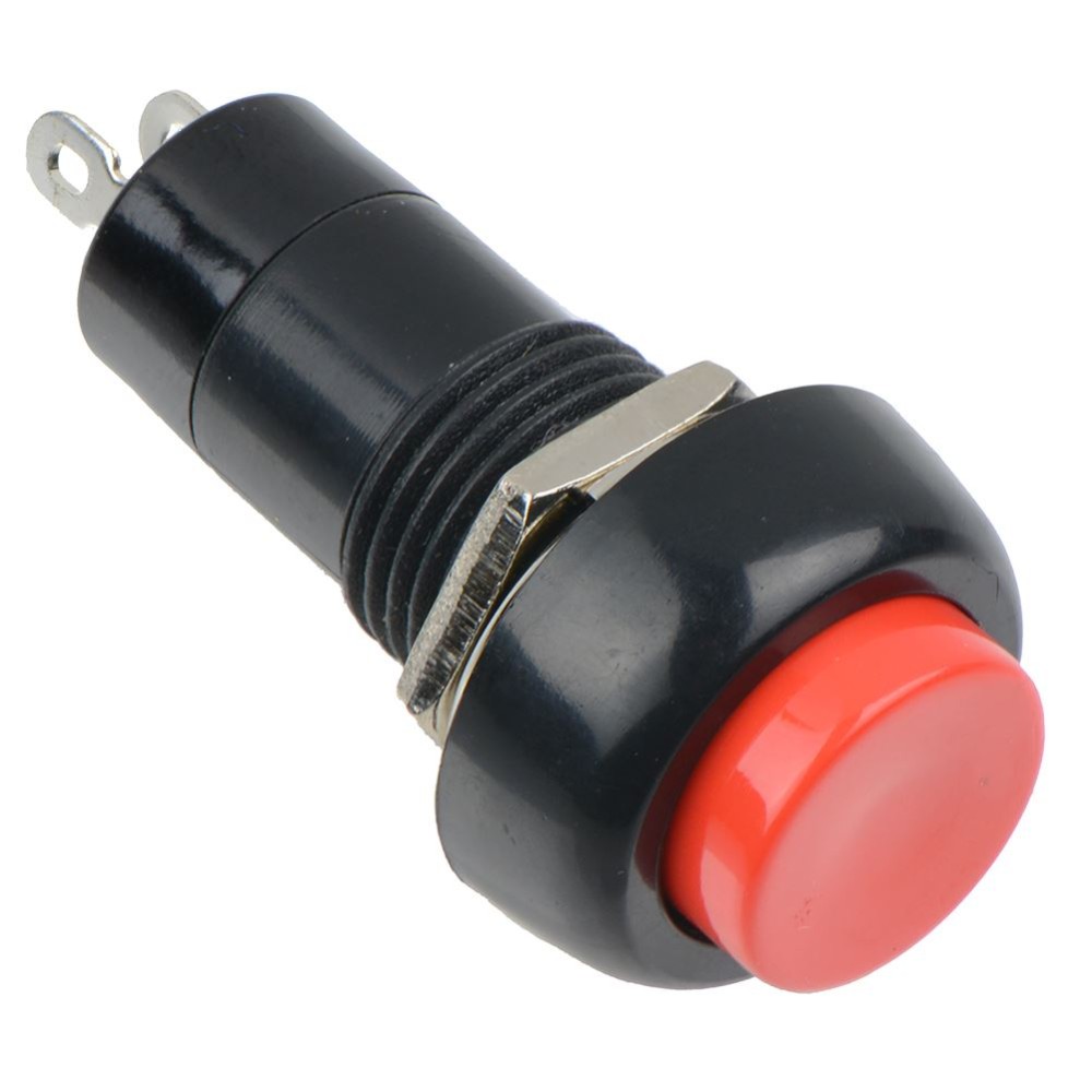 Red On-Off Latching Round Push Button Switch 12mm SPST