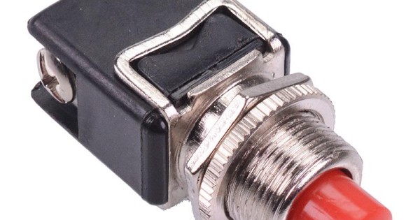 Red On-(Off) Momentary 12mm Push Button Switch SPST 4A