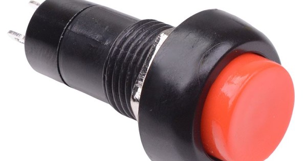 Red On-(Off) Momentary Round Push Button Switch 12mm SPST