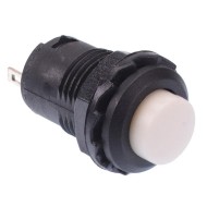 White 12mm Latching On-Off Switch SPST White 12mm Latching On-Off Switch SPST