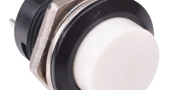 White Momentary Off-(On) Push Button 16mm 3A SPST