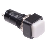 White Off-(On) Momentary Square Push Button Switch 12mm SPST White Off-(On) Momentary Square Push Button Switch 12mm SPST