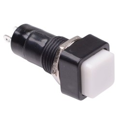 White On-Off Latching Square Push Button Switch 12mm SPST White On-Off Latching Square Push Button Switch 12mm SPST