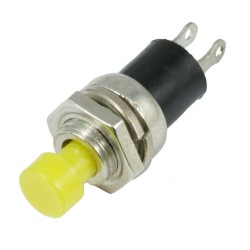 Yellow Mini Off(On) Momentary Push Button Switch SPST