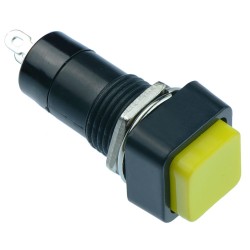 Yellow Off-(On) Momentary Square Push Button Switch 12mm SPST Yellow Off-(On) Momentary Square Push Button Switch 12mm SPST