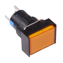 Yellow Rectangle Latching 16mm Push Button Switch NO/NC 12V Yellow Rectangle Latching 16mm Push Button Switch NO/NC 12V