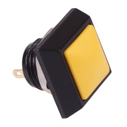 Yellow Square Off-(On) Momentary 12mm Metal Push Button Switch IP65 SPST