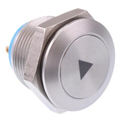 Arrow Off-(On) Momentary 19mm Flat Anti Vandal Push Button Switch SPST Arrow Off-(On) Momentary 19mm Flat Anti Vandal Push Button Switch SPST