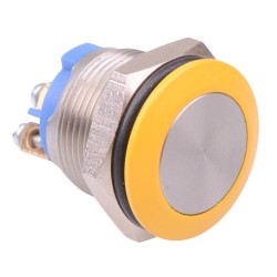 Yellow 19mm Momentary NO Vandal Push Button Switch SPST AV09C703D940KX2542-3 