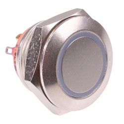 Red LED Off-(On) Momentary 19mm Push Button Switch SPST AV9SLD2086002 