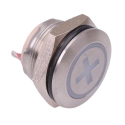 Momentary 19mm Red/Green LED illuminated Vandal Push Button Switch IP67 AV9SLD2482010K  Momentary 19mm Red/Green LED illuminated Vandal Push Button Switch IP67 AV9SLD2482010K