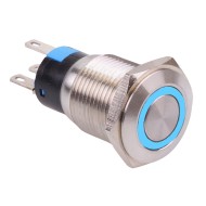 Blue LED 16mm Latching Vandal Push Button Switch 3A SPDT Blue LED 16mm Latching Vandal Push Button Switch 3A SPDT