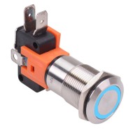 Blue LED 19mm Momentary Vandal Resistant Push Button Switch SPDT 21A 12V Blue LED 19mm Momentary Vandal Resistant Push Button Switch SPDT 21A 12V