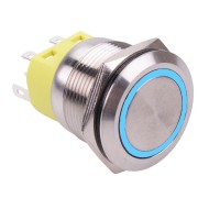 Blue LED On-On Latching 22mm Vandal Push Button Switch DPDT Blue LED On-On Latching 22mm Vandal Push Button Switch DPDT