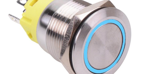 Led Blue Switch Blue LED On-(On) Momentary 19mm Vandal Resistant Push Button Switch SPDT