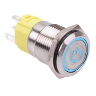 Blue LED Power On-(On) Momentary 16mm Vandal Push Button Switch SPDT Blue LED Power On-(On) Momentary 16mm Vandal Push Button Switch SPDT