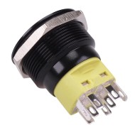 Blue On-(On) 25mm Black Vandal Momentary Push Button Switch DPDT 12V Blue On-(On) 25mm Black Vandal Momentary Push Button Switch DPDT 12V