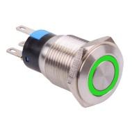 Green LED 16mm Momentary Vandal Push Button Switch 3A SPDT Green LED 16mm Momentary Vandal Push Button Switch 3A SPDT