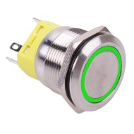 Green LED On-On Latching 22mm Vandal Resistant Push Button Switch SPDT Green LED On-On Latching 22mm Vandal Resistant Push Button Switch SPDT
