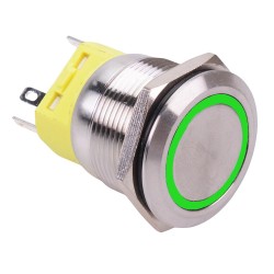 Green LED On-(On) Momentary 22mm Vandal Resistant Push Button Switch SPDT