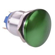 Green Mushroom Momentary 19mm Metal  Push Button Switch IP65 NO Green Mushroom Momentary 19mm Metal  Push Button Switch IP65 NO