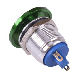Green Mushroom Momentary 19mm Metal  Push Button Switch IP65 NO