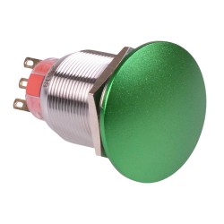 Green Mushroom Momentary 22mm Push Button Switch Stainless Steel IP67 NO/NC