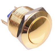 Off-(On) 19mm Domed Gold Vandal Resistant Push Button Switch 2A SPST Off-(On) 19mm Domed Gold Vandal Resistant Push Button Switch 2A SPST
