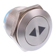 Outward Arrows Off-(On) Momentary 19mm Flat Anti Vandal Push Button Switch SPST Outward Arrows Off-(On) Momentary 19mm Flat Anti Vandal Push Button Switch SPST