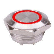 Red 12V Vandal Off-(On) Momentary 19mm Short Push Button Switch SPST Red 12V Vandal Off-(On) Momentary 19mm Short Push Button Switch SPST