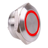Red 12V Vandal Off-(On) Momentary 19mm Short Push Button Switch SPST Red 12V Vandal Off-(On) Momentary 19mm Short Push Button Switch SPST