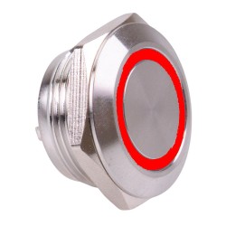 Red 12V Vandal Off-(On) Momentary 19mm Short Push Button Switch SPST Red 12V Vandal Off-(On) Momentary 19mm Short Push Button Switch SPST