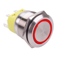 Red LED On-(On) Momentary 22mm Vandal Push Button Switch DPDT Red LED On-(On) Momentary 22mm Vandal Push Button Switch DPDT