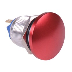 Red Mushroom Momentary 19mm Metal Push Button Switch IP65 NO