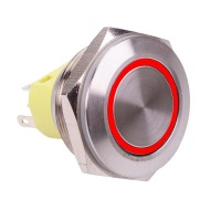 Red On-(On) 28mm Vandal Momentary Push Button Switch DPDT 12V Red On-(On) 28mm Vandal Momentary Push Button Switch DPDT 12V