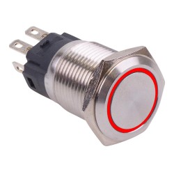 RGB Latching 16mm Vandal Resistant Push Button Switch 12V SPDT