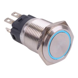 RGB Latching 16mm Vandal Resistant Push Button Switch 12V SPDT