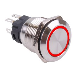RGB Latching 19mm Vandal Resistant Push Button Switch 12V SPDT