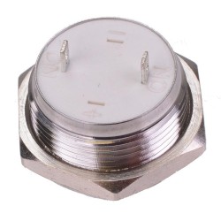 Vandal Resistant Off-(On) Momentary 19mm Short Push Button Switch SPST