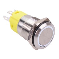 White LED On-On Latching 16mm Vandal Resistant Push Button Switch SPDT White LED On-On Latching 16mm Vandal Resistant Push Button Switch SPDT