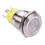 White LED On-On Latching 19mm Vandal Resistant Push Button Switch SPDT White LED On-On Latching 19mm Vandal Resistant Push Button Switch SPDT