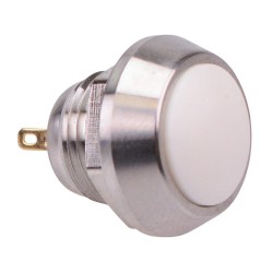 White Off-(On) Stainless Steel Momentary Vandal Push Button Switch 2A SPST