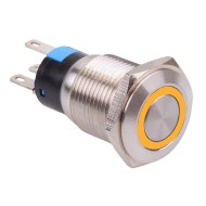 Yellow LED 16mm Latching Vandal Push Button Switch 3A SPDT Yellow LED 16mm Latching Vandal Push Button Switch 3A SPDT