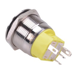 Yellow LED On-(On) Momentary 22mm Vandal Resistant Push Button Switch SPDT Yellow LED On-(On) Momentary 22mm Vandal Resistant Push Button Switch SPDT
