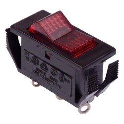 Red illuminated On-Off Rocker Switch SPST 10A 250VAC 1300NB2NKR220V  Red illuminated On-Off Rocker Switch SPST 10A 250VAC 1300NB2NKR220V