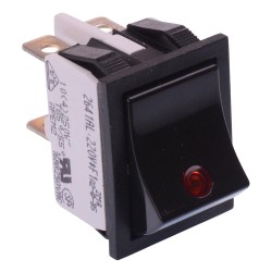 220V Red illuminated On-Off Industrial Rocker Switch DPST 16A 2641LH/2A232000L220V 